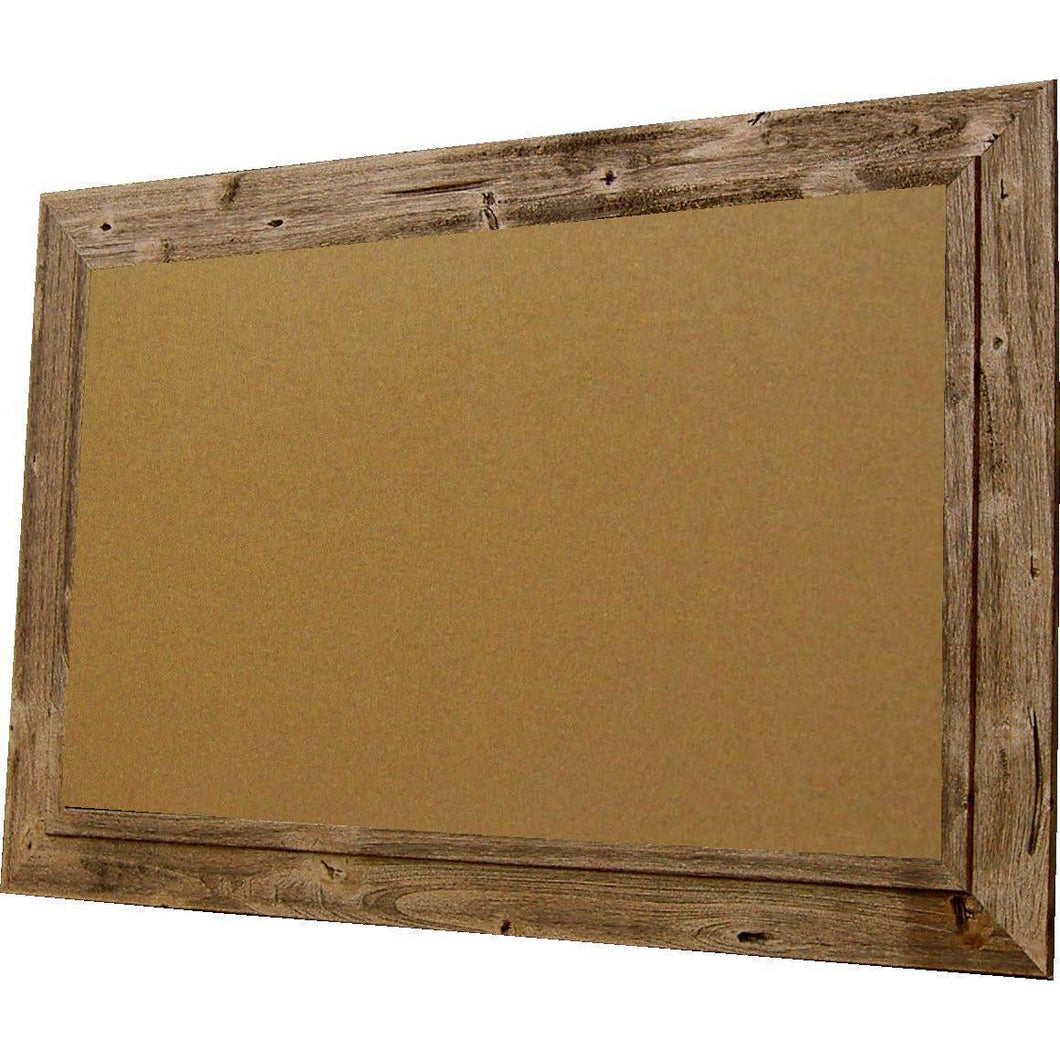 American Barnwood Cork Board  -  Burnt Brown Barnwood Frame  - 30x60 - GL4