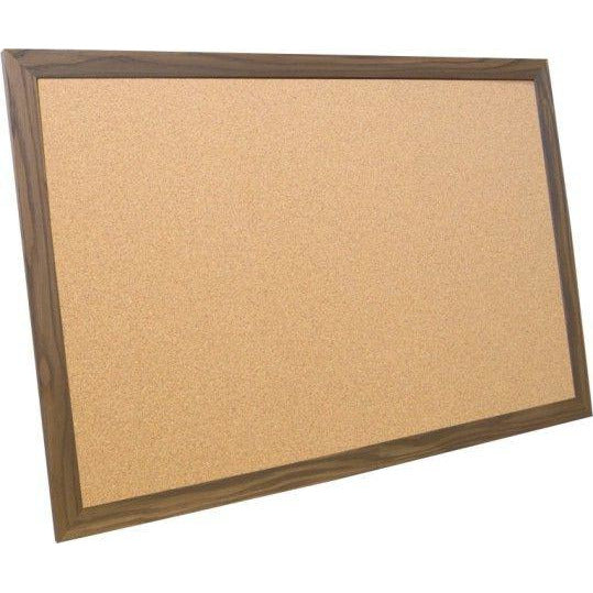 Economy Wood Framed Corkboard - Aged Brown Finish-24x42-GL4