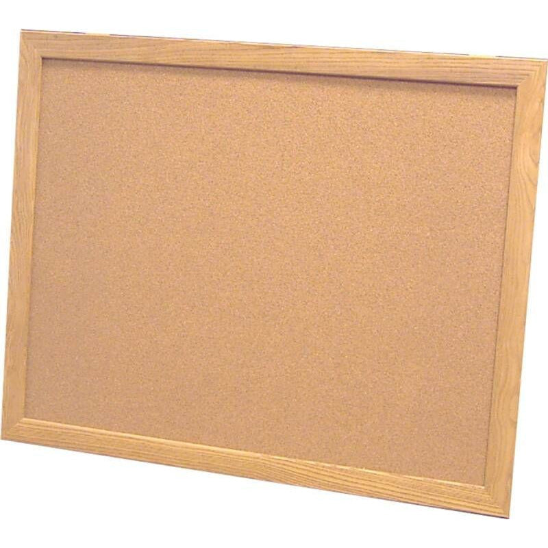 Economy Wood Framed Corkboard - Golden Oak Finish-30x72-GL4