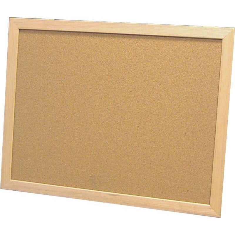 Economy Wood Framed Corkboard - Natural Finish-30x72-GL4