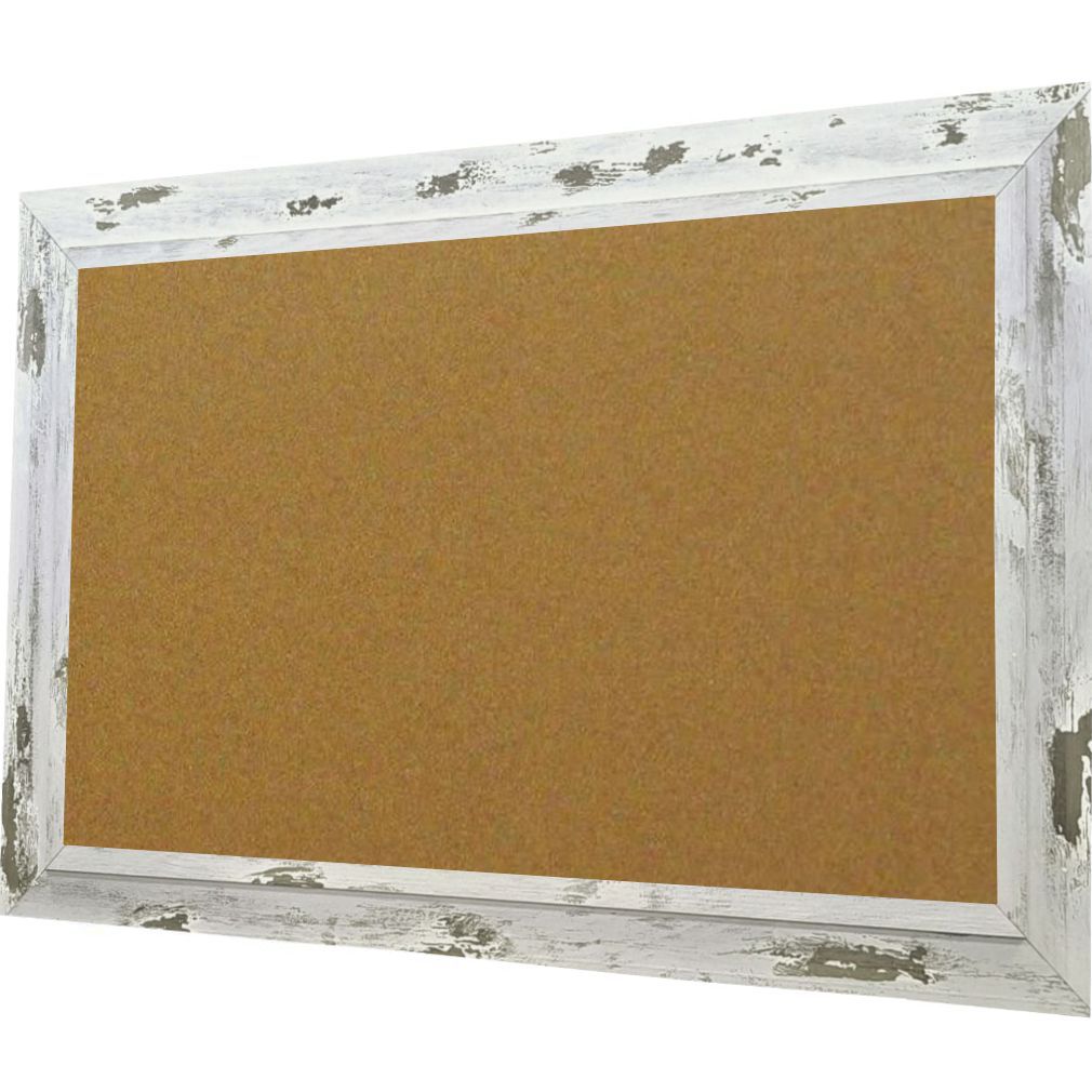 American Barnwood Cork Board  -  Peeling White Frame - 36x36 - GL4